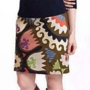 Anthro/Vanessa Virginia Tulipa Embroidered Skirt